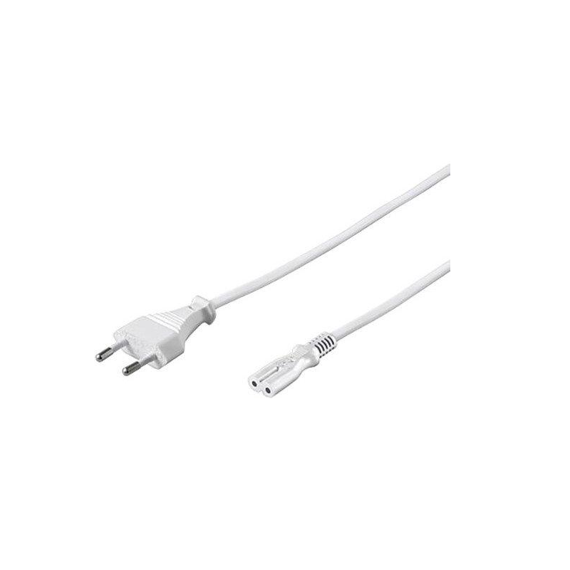 Napájecí kabel 230V pro notebook (C7 / „osmička“) - bílý
