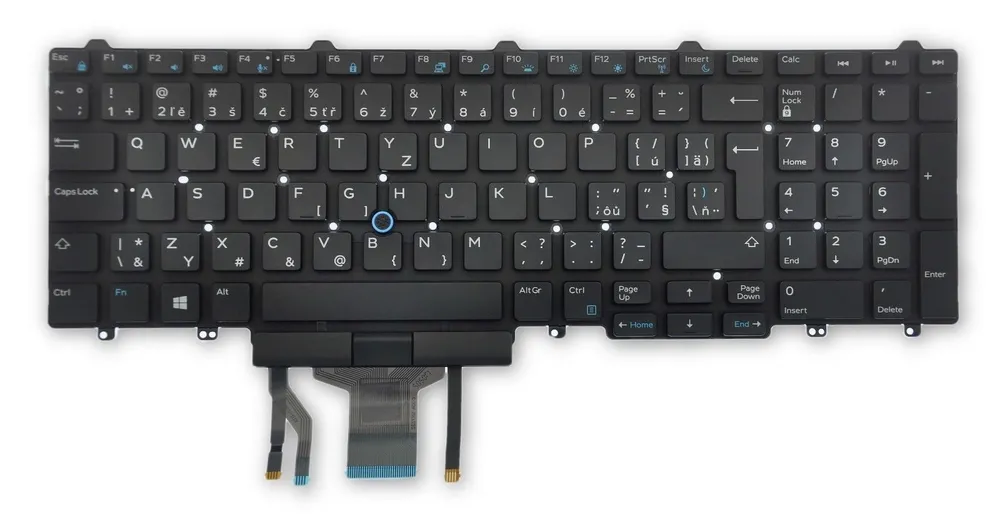 CZ klávesnice s podsvícením Dell Latitude E5550 E5570 5580 5590 5591 Precision 3510 3520 3530 7510 7520 7710 7720 Dual Point - WRVN0