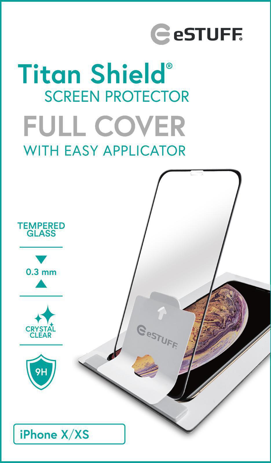 eSTUFF Tvrzené ochranné 3D sklo s aplikátorem pro iPhone 11 Pro X Xs