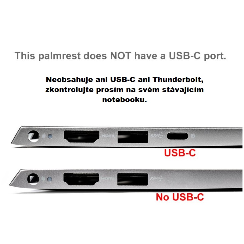 Dell Vostro 3400 3401 3405 Palmrest CZ podsvícená klávesnice bez USB-C Black - 1KN79