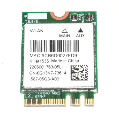 Dell Atheros Killer 1535 QCNFA364A WiFi 802.11ac Bluetooth NGFF - G13K7
