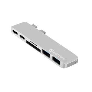 eSTUFF USB-C Slot-in Hub Pro Silver ES84122-SILVER