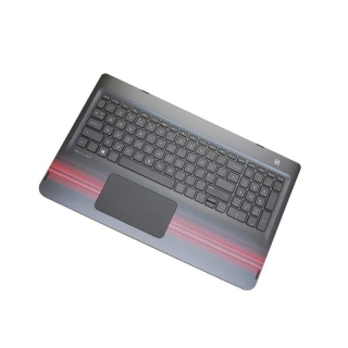 HP Pavilion X360 15-BK Palmrest CZ klávesnice Touchpad Black Red - 862650-FL1